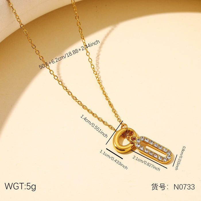Wholesale Stainless Steel Clavicle Chain Necklace — Asymmetrical Design featuring a Bowknot  Rhinestone Accents  and Heart Pendant