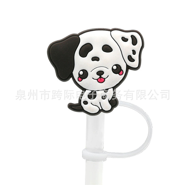 Wholesale 10pcs Silicone Cartoon Puppy Straw Cover JDC-SCR-KuaJ007