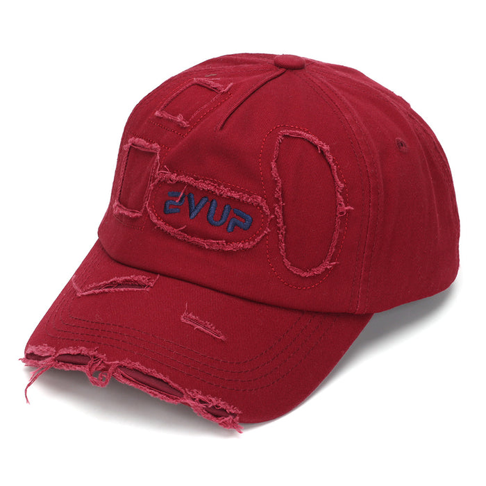 Wholesale Stylish Camouflage Torn Baseball Cap Sun Protection Embroidered Curved Brim Casual Hat for Men Women