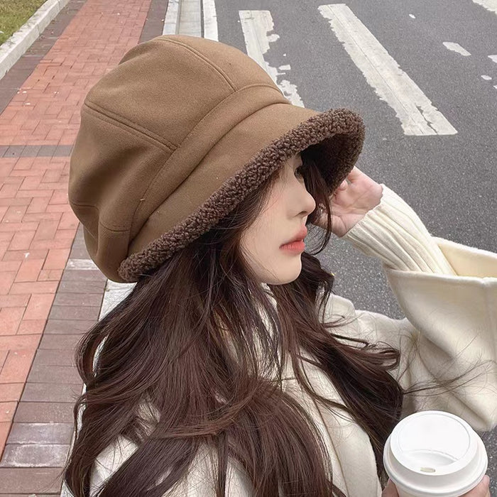 Wholesale Lamb Fleece Fisherman's Hat Versatile Ear Protection Warm and Velvet Hat Autumn and Winter