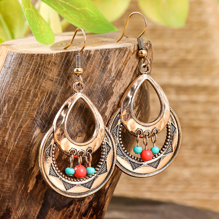 Wholesale Bohemian Tassel Geometric Drop Earrings Electroplated Zinc Alloy Jewelry Accessory MOQ≥2