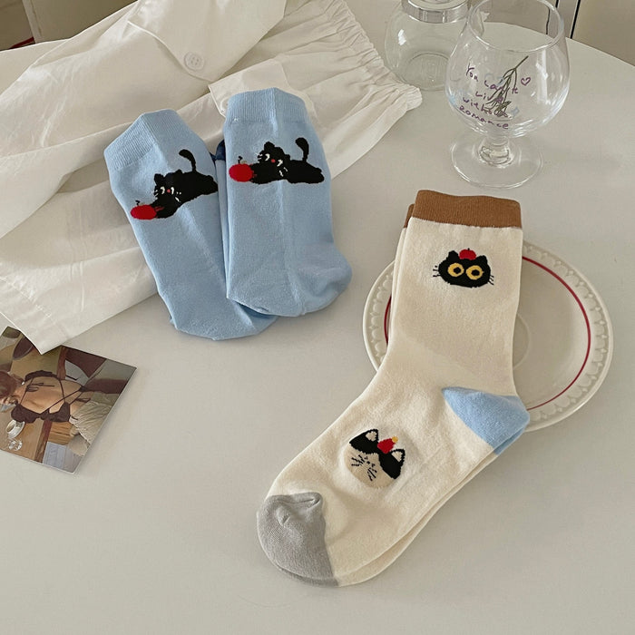 Wholesale Socks with vertical stripes, mid tube socks, cute socks