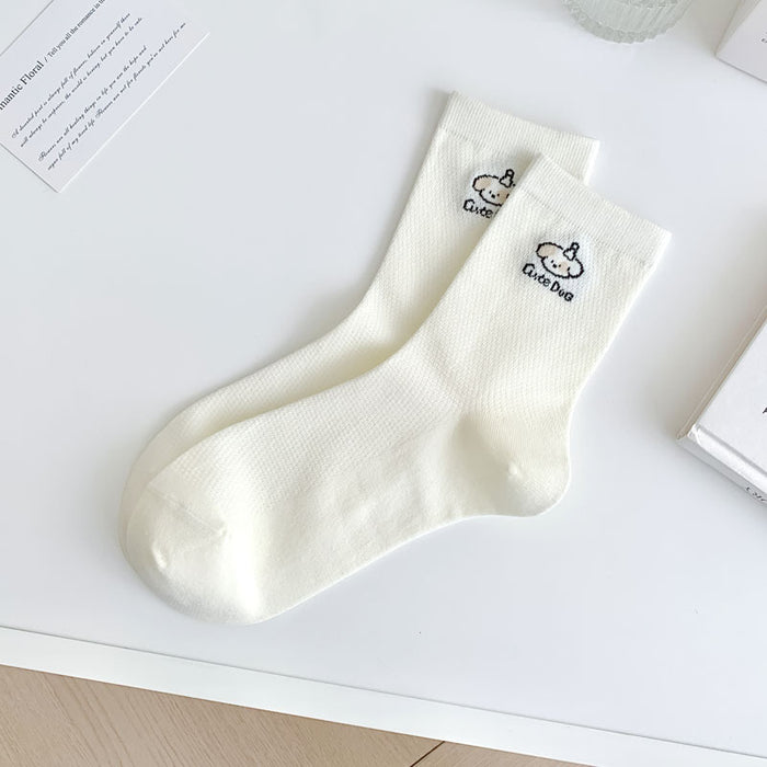 Wholesale Socks, mid tube women's socks, thin mesh, cute cartoon socks, cotton socks
