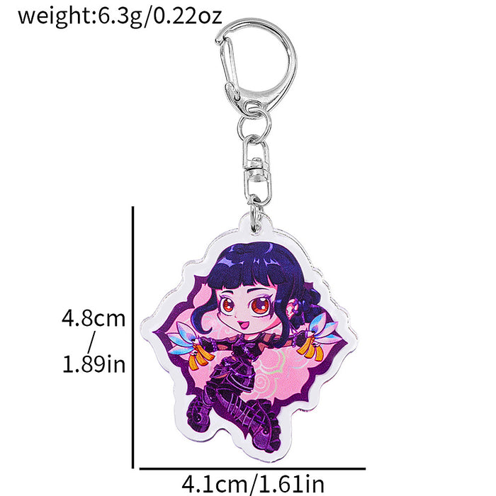 Wholesale Acrylic cute cartoon doubl sided keychain