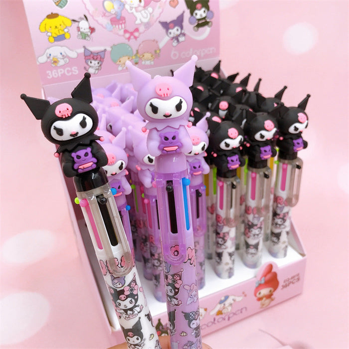 Wholesale 36pcs/box Silicone Doll Head Six Colors Ballpoint Pen JDC-PN-YaLL004