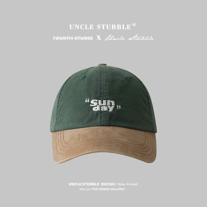 Wholesale Small niche color blocking design duckbill cap, personalized and fashionable outdoor retro sports hat, soft top baseball cap