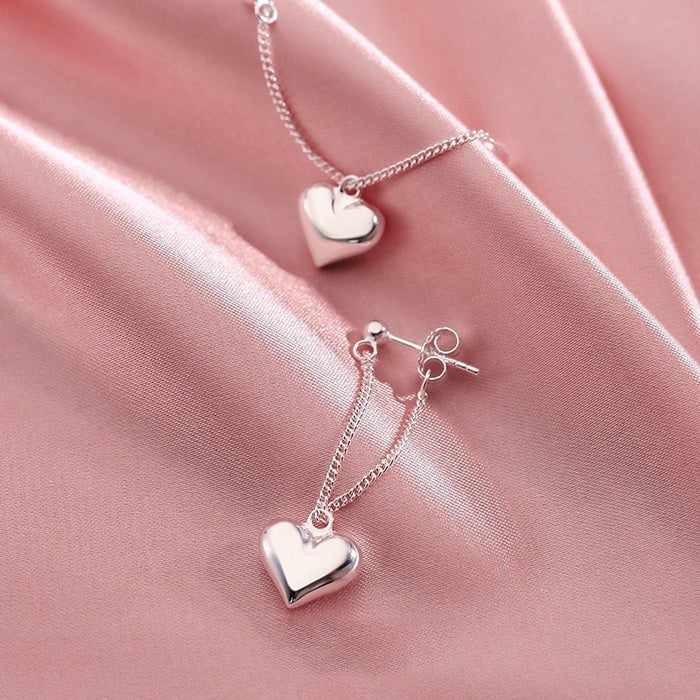 Wholesale Love simple earrings heart-shaped earrings long style, niche and high-end temperament