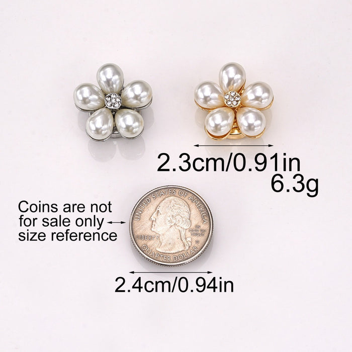 Wholesale Pearl Flower Metal Button Decoration