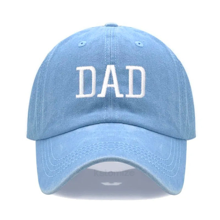 Wholesale Cotton Dad Mom Printed Baseball Cap Adjustable Curved Brim Retro Washed Everyday