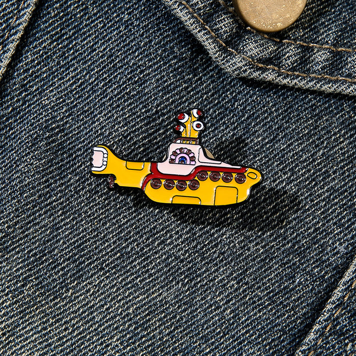 Wholesale Beatles Yellow Submarine Enamel Pin Brooch Metal Music Band Badge For et Backpack Decorative Accent