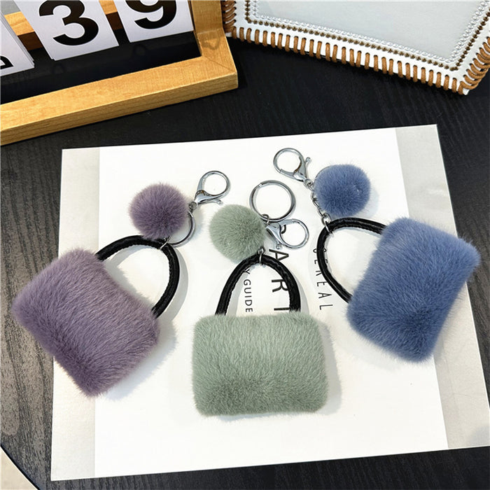 Wholesale Candy Color Fur Ball Keychain JDC-KC-KaiY012