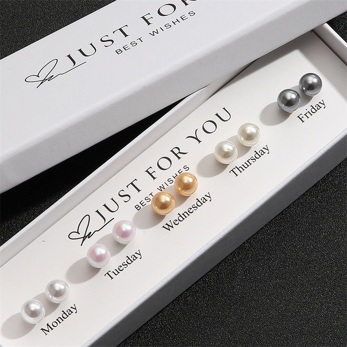 Wholesale Pearl Heart and Bow Earring Set with Gift Box - Casual Fashion Jewelry MOQ≥2