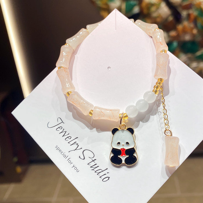 Wholesale Handmade Cartoon Panda Beaded Bracelet Fashion Jewelry Accessory MOQ≥3