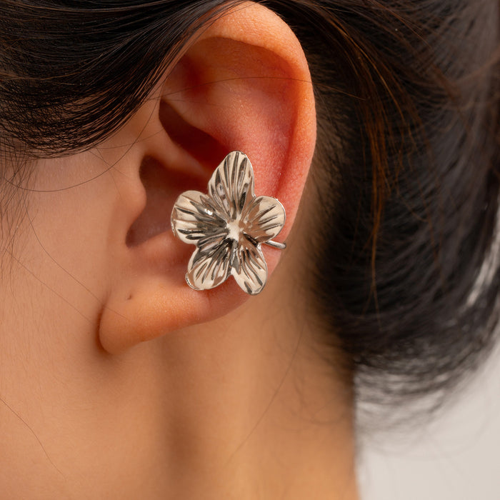 Wholesale Fashionable alloy earrings with light luxury and high-end feel, flower moon sun ear clip, ear bone clip