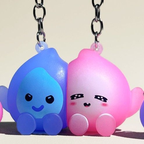 Wholesale Cute Blue Flame Magnet Keychain Silicone Charm for Keys or Bags Great Gift Idea