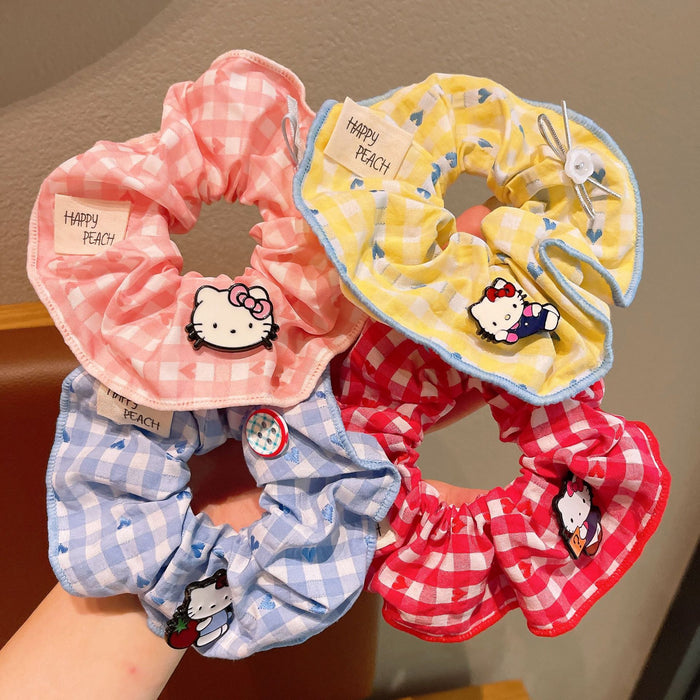 Wholesale Kitten plaid large intestine Hair Scrunchies