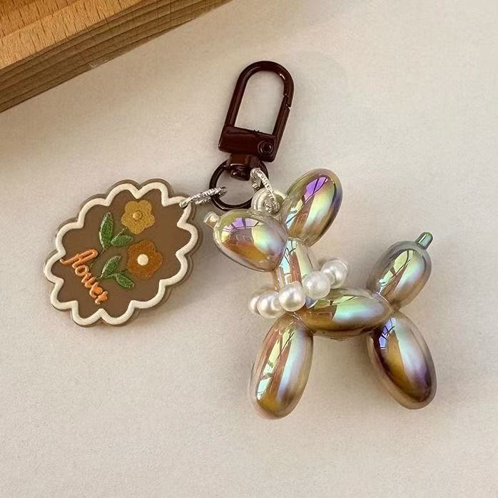 Wholesale brown Flower Ballon Dog Keychain Maillard Pendant Distinctive
