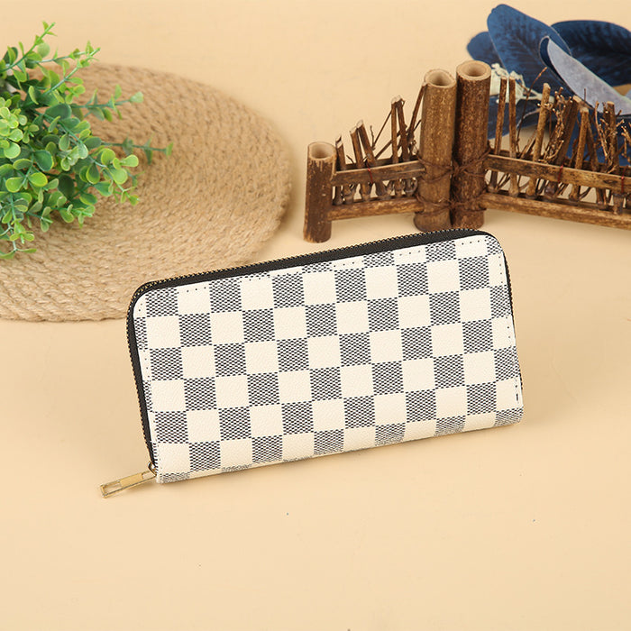 Wholesale Stylish Print PU Long Wallet Fashion Zip Around Clutch Trendy Everyday Handbag MOQ≥3