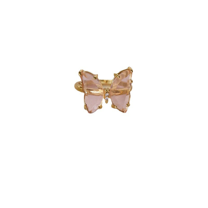 Wholesale Personalized jewelry, fashionable gold-plated bow ring, metal open-end ring