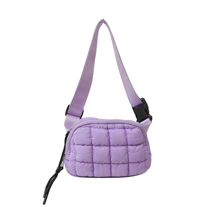 Wholesale Candy Color Plaid Nylon Crossbody Waist Bag JDC-SD-Runj001