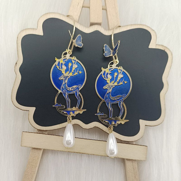 Wholesale Retro Ethnic Deer Earrings JDC-ES-Msy005