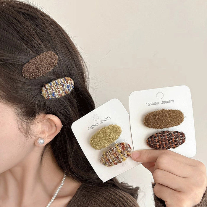 Wholesale   Wool Hairpin Women's Headwear Hairpin Bangs Clip Knitted Side Clip Broken Hair Clip