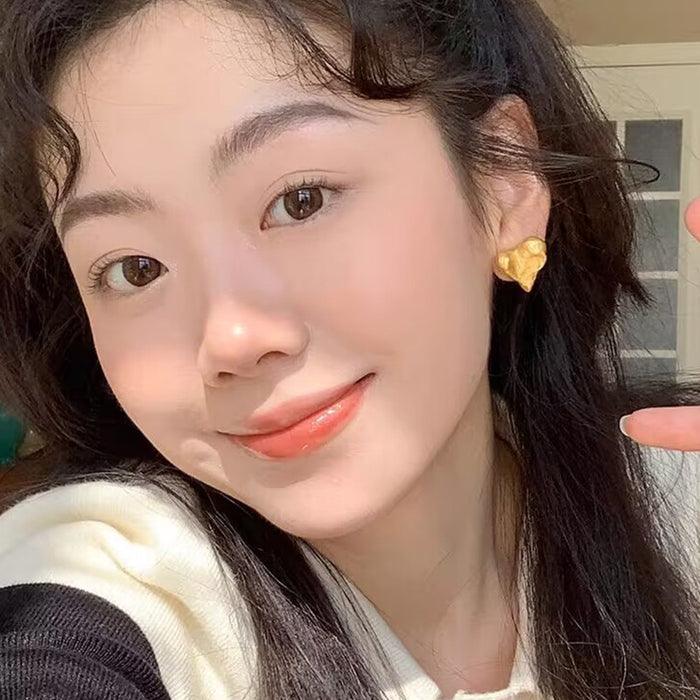 Wholesale s925 Silver Needle Same Style Metal Love Earrings Women's Ear Studs