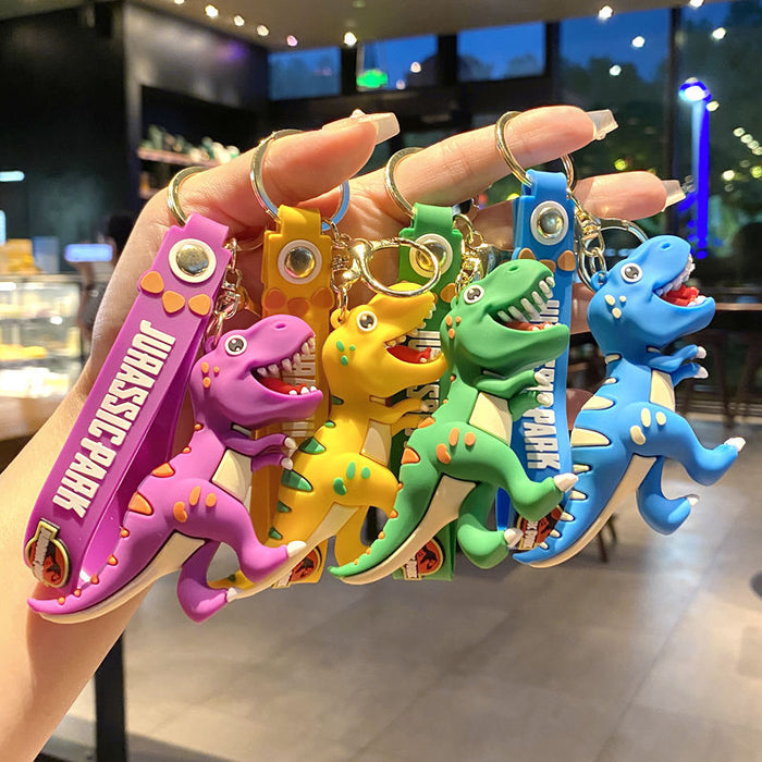 Wholesale Trendy Dinosaur Keychain Toy Metal Cartoon T-Rex Charm MOQ≥3