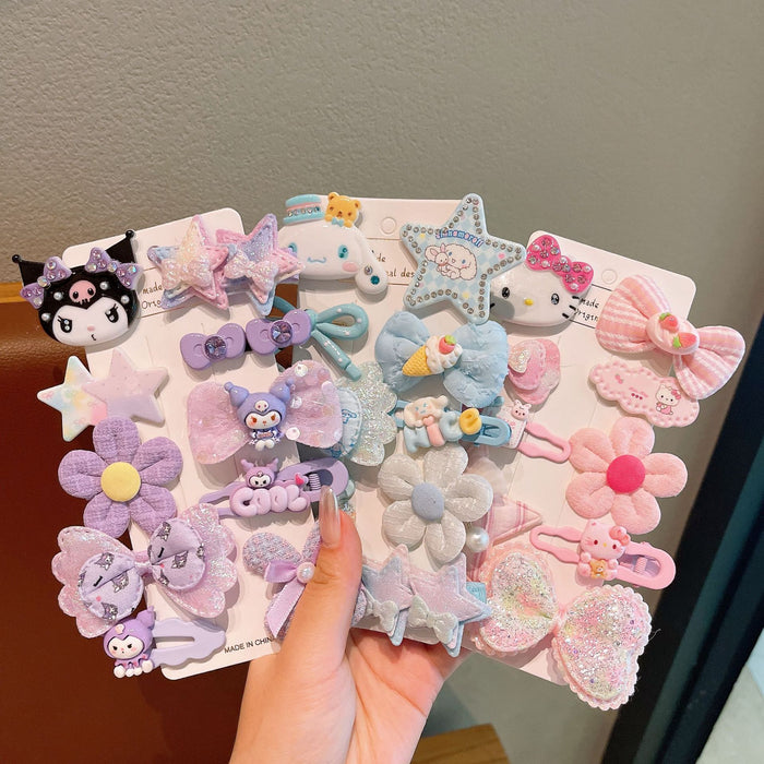 Wholesale Kids Bow Fabric Flower Hair Clip