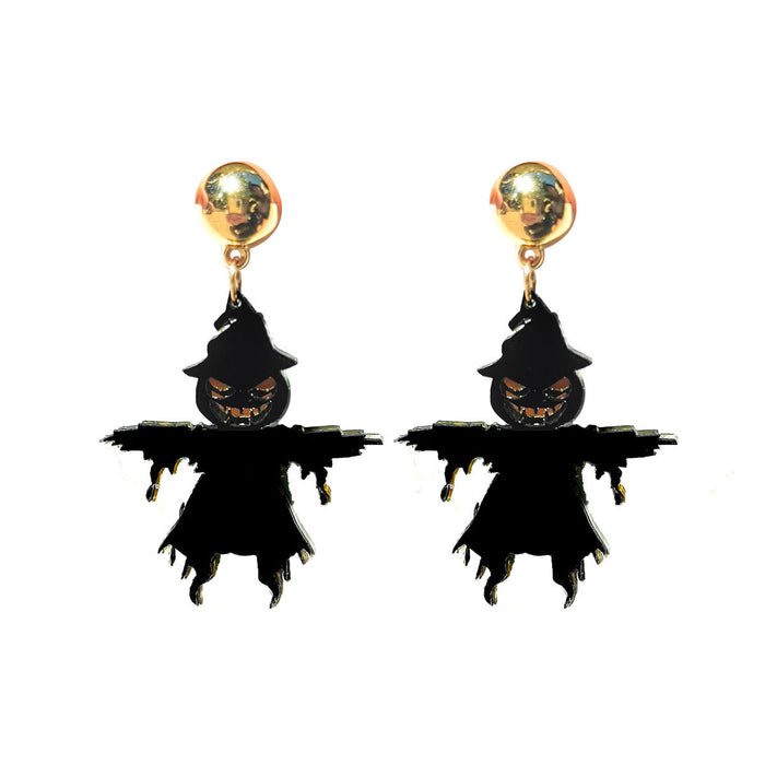 Wholesale Retro  Earrings  Pumpkin Witch Acrylic Earrings Personalized Coffin Cut Out