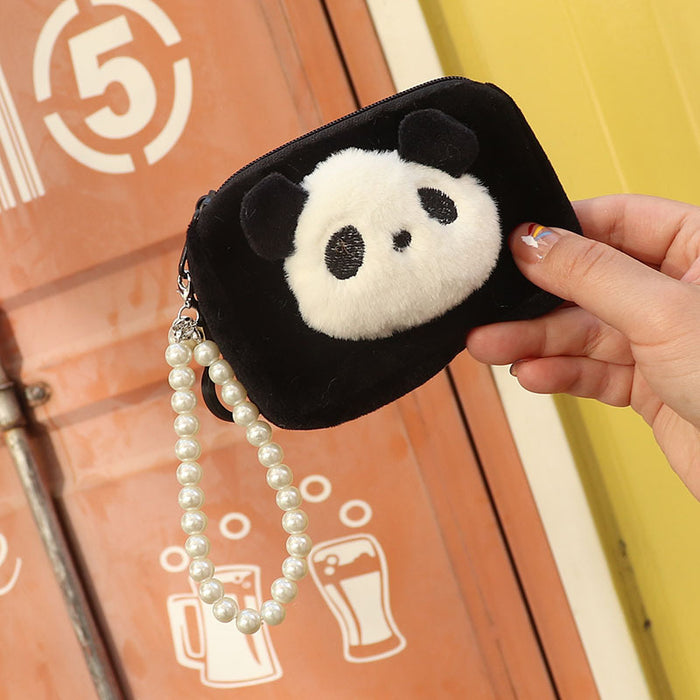 Wholesale Trendy Plush Panda Coin Purse Key Card Holder Storage Bag