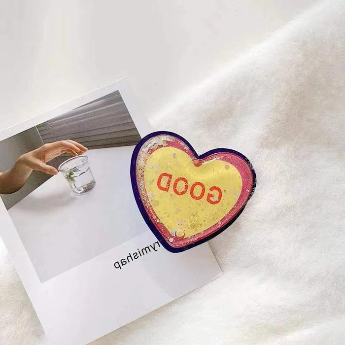 Wholesale Heart-shaped adhesive quicksand phone stand