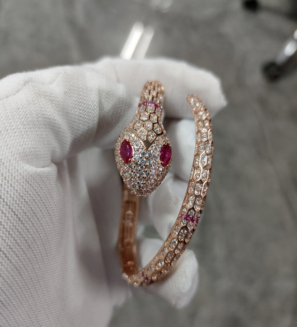 Wholesale gold plated open snake bracelet