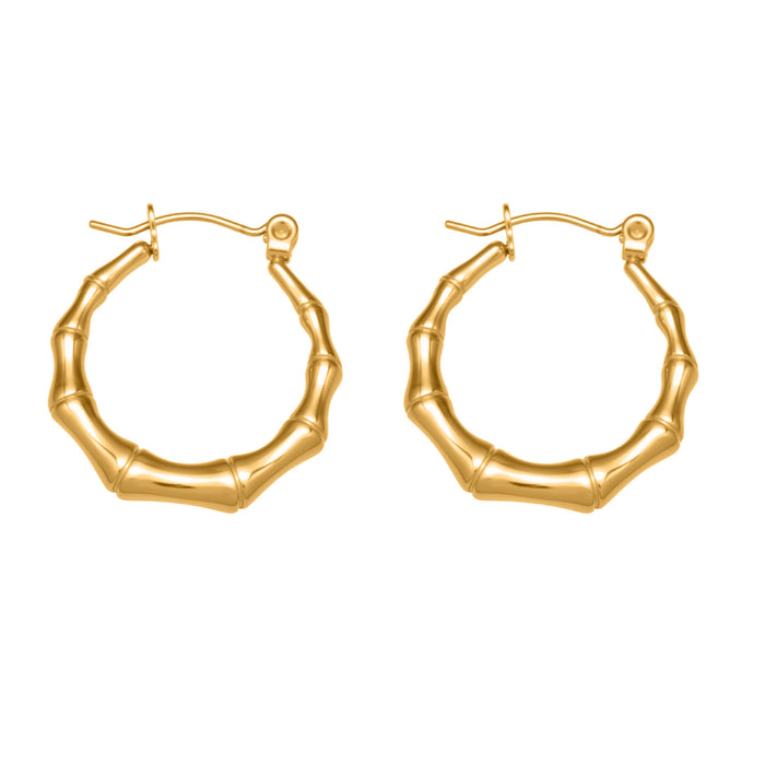 Wholesale Loop Bamboo Stainless Steel Earrings