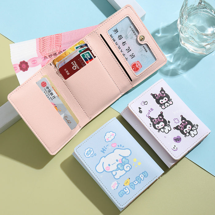 Wholesale  women's short wallet cute cartoon certificate coin purse card bag