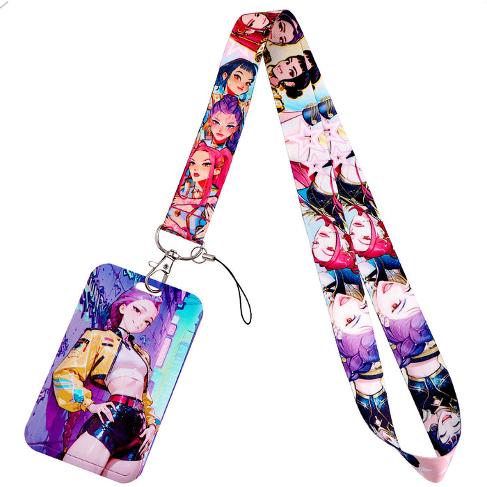 Wholesale 5 pcs KPOP Phone Lanyard Hard Case Protector Card Holder Keychain