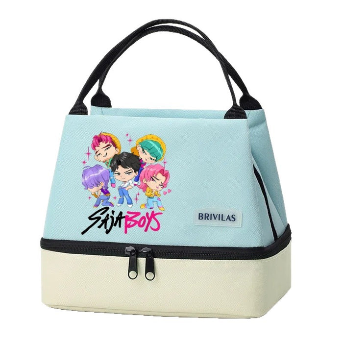 Wholesale Cartoon Cute Colorful Double-Layer Insulated Lunch Bag for Outdoor Use Handbags