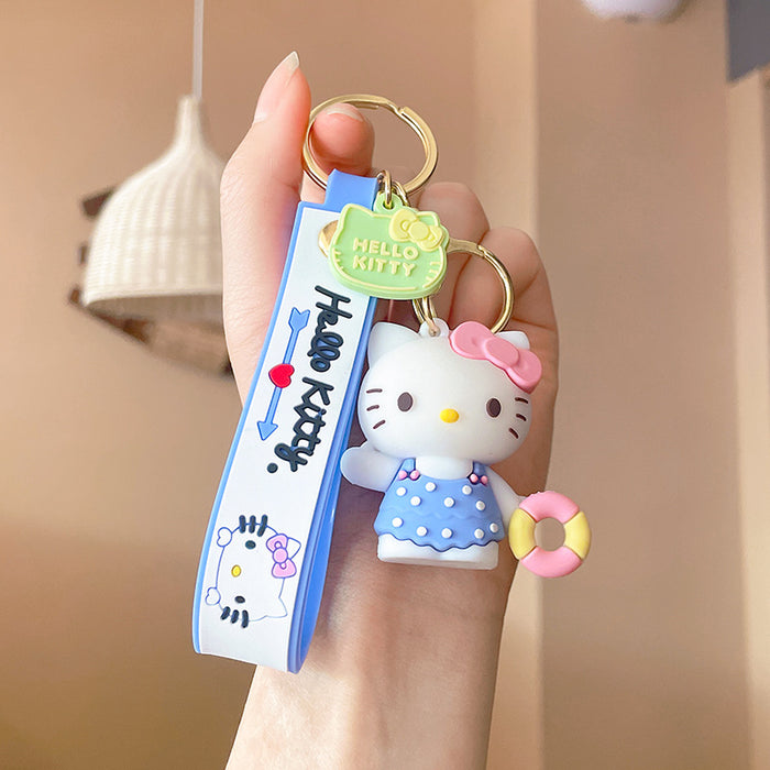 Wholesale Cartoon cat  key chain bag pendant doll key pendant giftcar silicone keychain