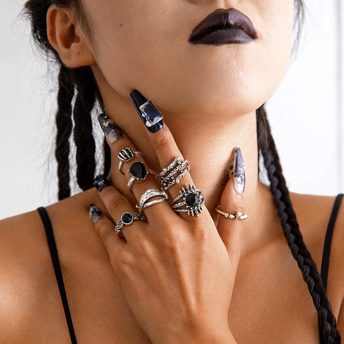 Wholesale Punk Style Skull Snake Ring Set Alloy Fashion Accessory MOQ≥2