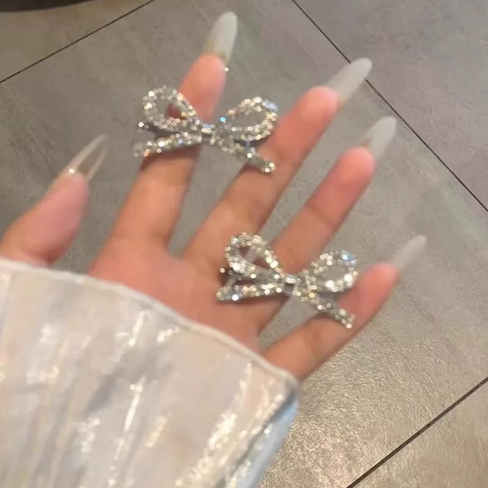 Wholesale Super Flash Rhinestone Bow Hairpin Side Clip Hairpin Clip Head Jewelry