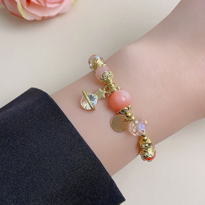 Wholesale Pink Crystal Bracelet Beaded Jewelry Planet Bracelet