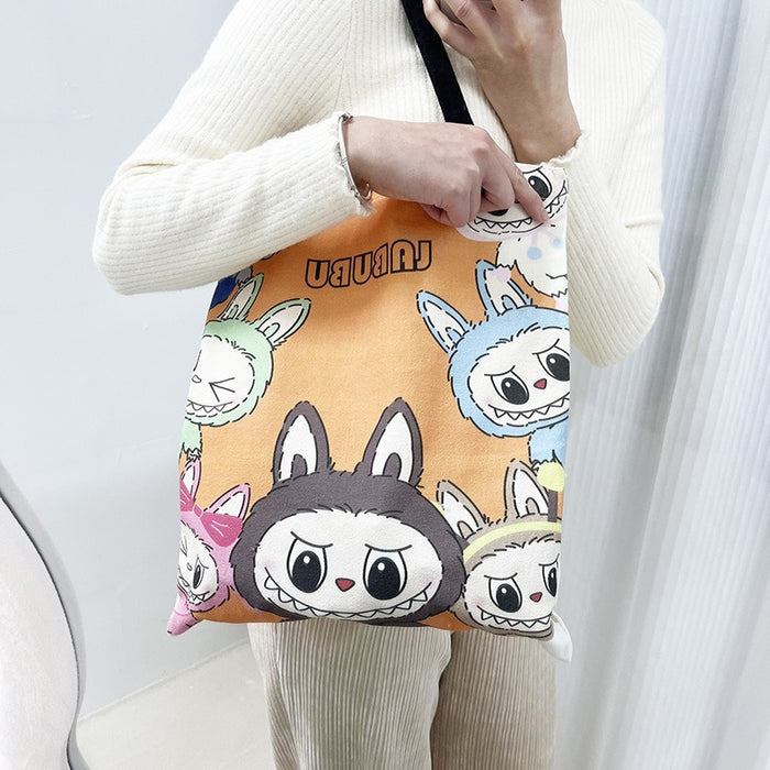 Wholesale Printed canvas bag, cartoon canvas bag, street trend shoulder bag, handbag