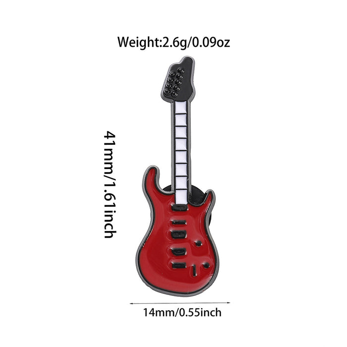 Wholesale Vintage Electroplated Guitar Brooch Musical Instrument Lapel Pin Trendy Backpack Badge For Casual Gift
