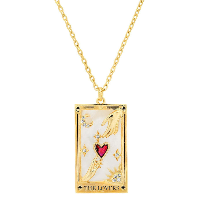 Wholesale Copper Tarot Sun Moon Star Enamel Pendant Necklace Trendy Jewelry Accessory