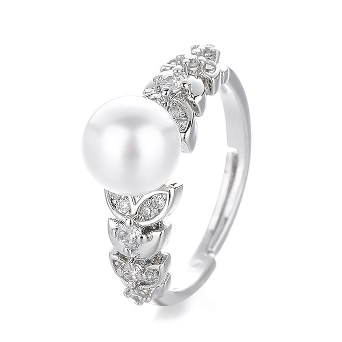 Wholesale Minimalist pearl ring, exquisite, niche, fashionable, versatile, light luxury ring
