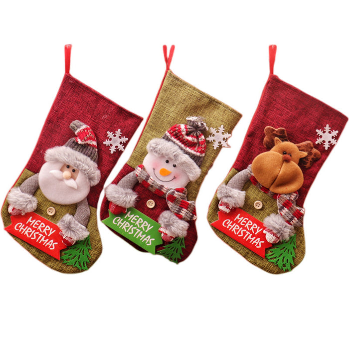 Wholesale Christmas socks gift bag children' s candy bag cartoon gift bag letter card Christmas socks
