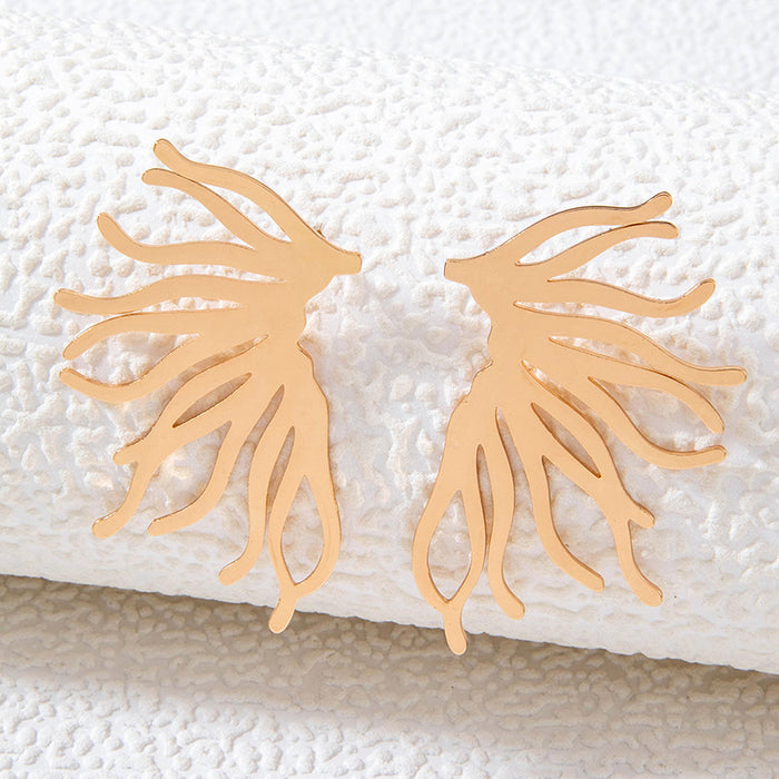 Wholesale Alloy Butterfly Earrings Exaggerated Large Flower Stud