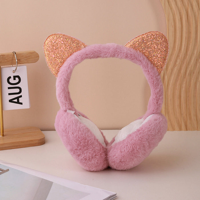 Wholesale warm winter rabbit fur children' s earmuffs