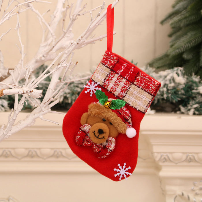 Wholesale Christmas Stockings Christmas Gift Bag Christmas Small Stockings Pendant Christmas Tree Hanging Ornament Bag