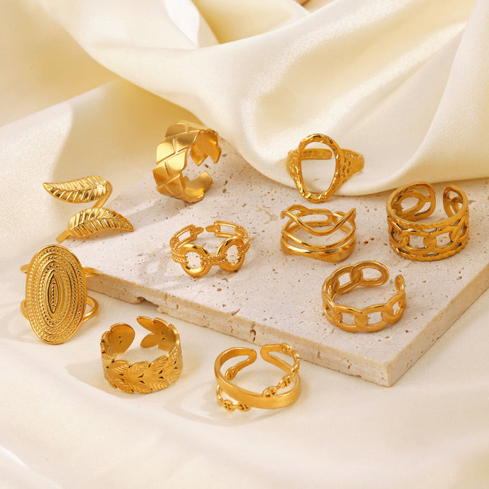 Wholesale Stainless Steel Rings geometric oval Adjustable rings for women